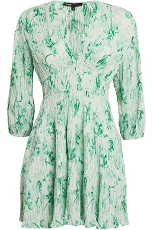 Maje Pleated Floral Mini Dress