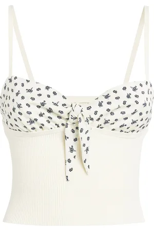 Claudie Pierlot Floral-Panel Crop Top