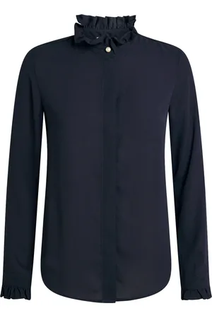 Claudie Pierlot Crepe Ruffle-Collar Shirt