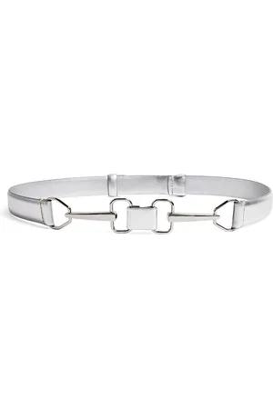 Maje Metallic Leather Horsebit Belt