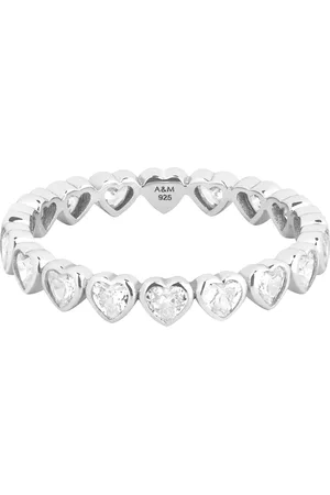 Astrid & Miyu Rhodium-Plated Heart Eternity Ring