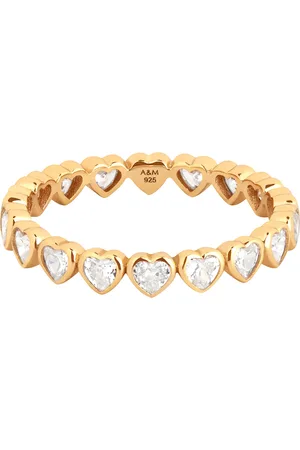 Astrid & Miyu Yellow -Plated Heart Eternity Ring