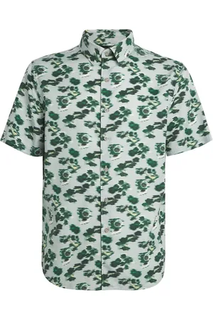 Vince Cotton-Blend Blurred Print Shirt