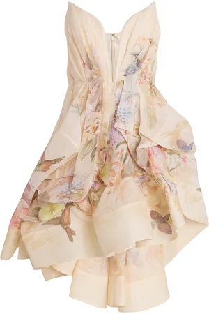 ZIMMERMANN Linen-Silk Printed Mini Dress