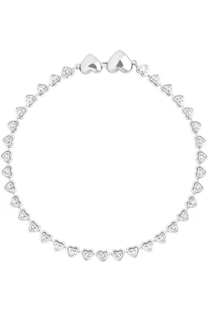 Astrid & Miyu Rhodium-Plated Heart Tennis Bracelet