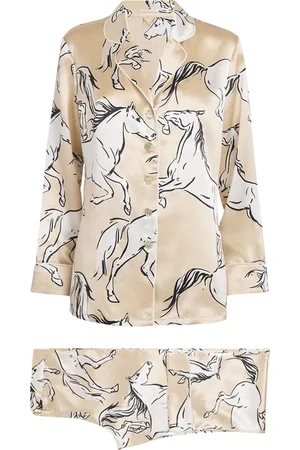 Olivia von Halle Silk Lila Clementine Horse Pyjamas