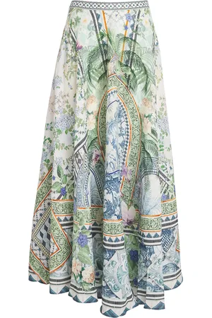 Camilla Linen Jardim Party Maxi Skirt