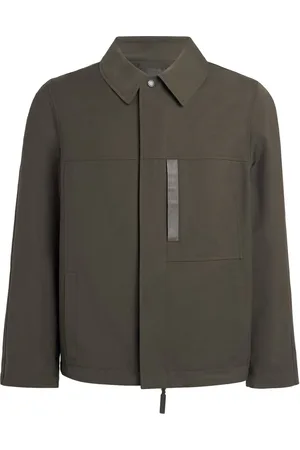 YVES SALOMON Technical Wool Leather-Trimmed Overshirt