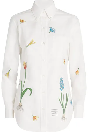 Thom Browne Cotton Floral-Embroidered Shirt