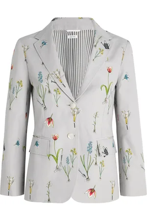 Thom Browne Cotton-Linen Floral Blazer