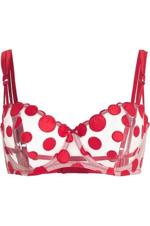 FLEUR DU MAL Polka-Dot Balconette Bra