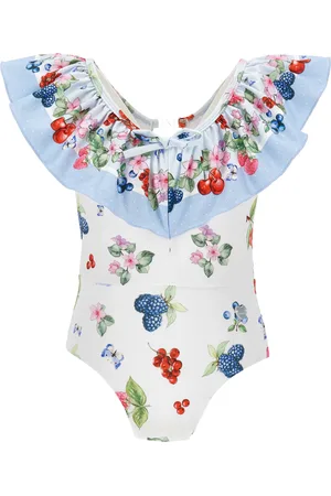 MONNALISA Fruit Print Ruffled Swimsuit
