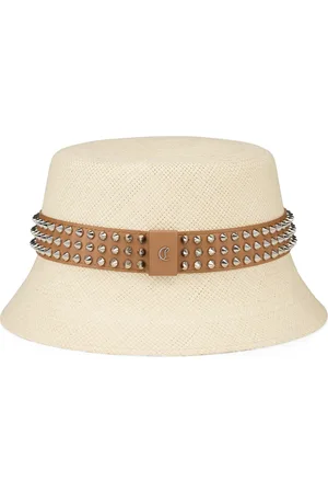 Christian Louboutin Leather-Trim Studded Bucket Hat