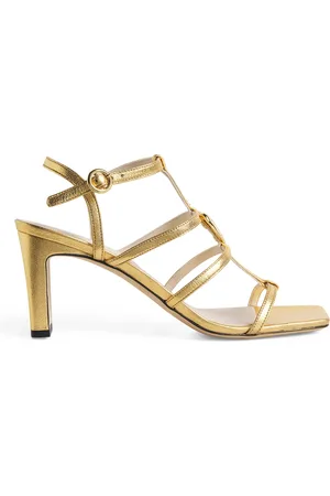 Claudie Pierlot Metallic Leather Heart Heeled Sandals 75