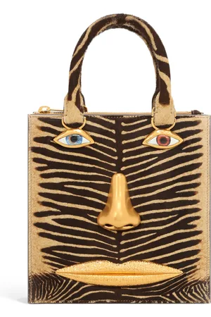 SCHIAPARELLI Calf Hair Anatomy Top-Handle Bag