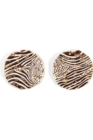 SCHIAPARELLI Zebra Clip-On Earrings
