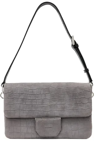 AllSaints Leather Croc-Embossed Ondine Shoulder Bag