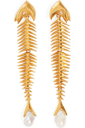 SCHIAPARELLI Fish Skeleton Clip-On Earrings