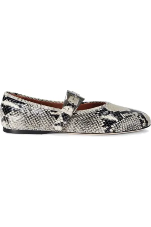 PARIS TEXAS Snake Print Leather Sveva Ballet Flats