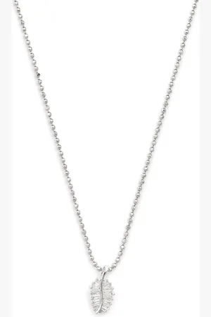 Anita Gold and Diamond Small Palm Leaf Necklace