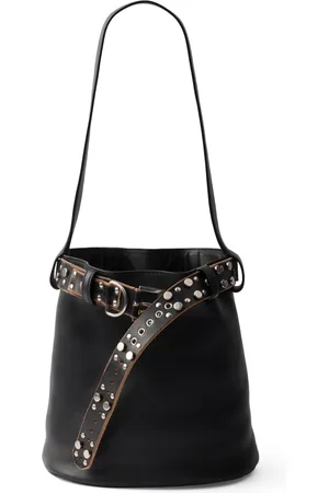 Prada Leather Buckled Bucket Bag