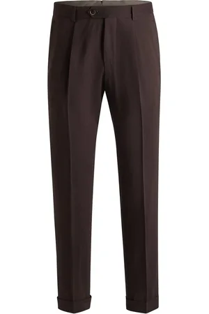 HUGO BOSS Linen-Wool Tailored Trousers