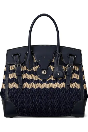 Ralph Lauren Straw Soft Ricky 33 Top-Handle Bag
