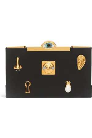 SCHIAPARELLI Calfskin Eye-Detail Clutch Bag