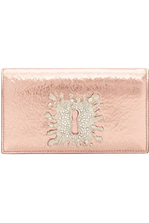 SCHIAPARELLI Leather Embellished Keyhole Chain Clutch Bag