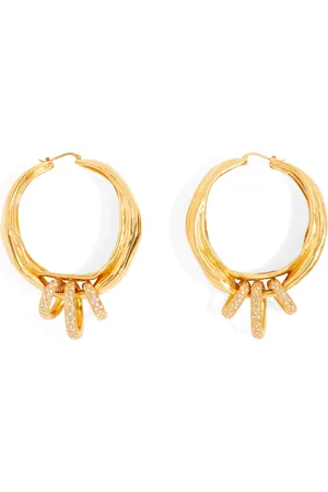 SCHIAPARELLI Embellished Ribbon Hoop Earrings