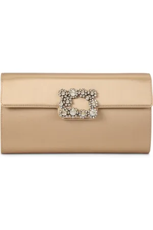 Roger Vivier Satin Efflorescence Envelope Clutch Bag