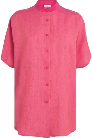 Agnona Linen Collarless Shirt