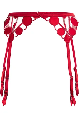 FLEUR DU MAL Silk-Trim Some Like It Dot Garter Belt
