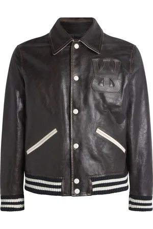 WALES BONNER Leather Prince Varsity Jacket