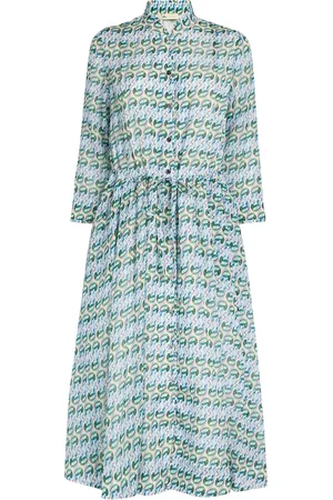 Tory Burch Silk-Cotton Duck Print Shirt Dress