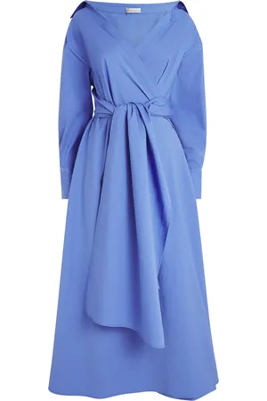 PALMER / HARDING Cotton-Blend Poplin Enfold Midi Dress