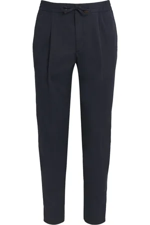 SLOWEAR Cotton-Blend Drawstring Tailored Trousers