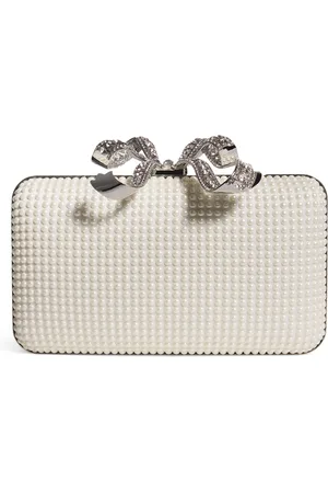 Self-Portrait Pearl-Embellished Box Clutch Bag