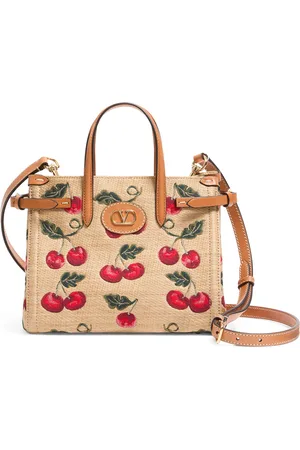 VALENTINO GARAVANI Small Canvas Antibes Cherry Tote Bag