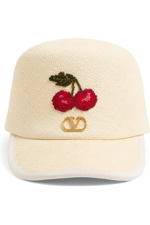 VALENTINO GARAVANI Straw VLogo Signature Cherryfic Baseball Cap