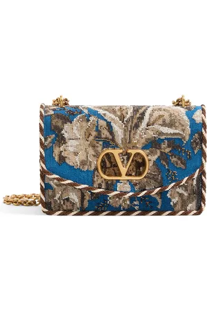 VALENTINO GARAVANI Silk Embellished Vain Shoulder Bag