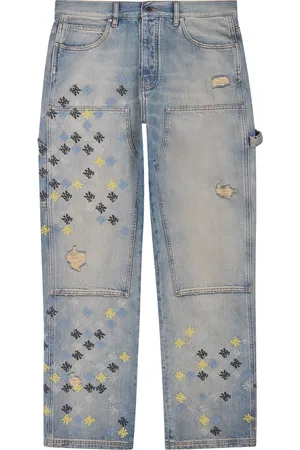 AMIRI Denim Monogram-Embroidered Carpenter Trousers