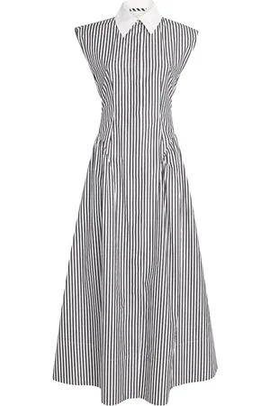 Sportmax Cotton Stripe Maxi Shirt Dress
