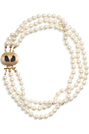 VALENTINO GARAVANI Metal, Faux Pearl and Swarovski Crystal Ovalette Necklace