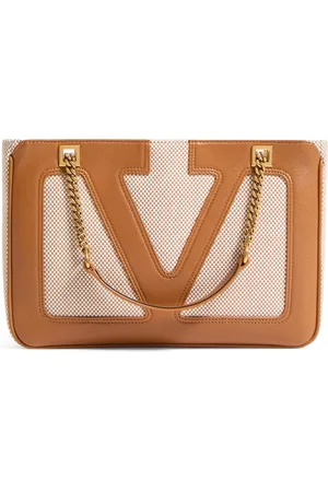 VALENTINO GARAVANI Small Canvas and Leather Viva Superstar Tote Bag