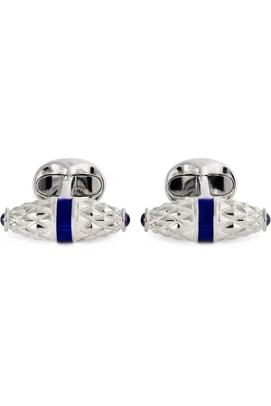 DEAKIN & FRANCIS Sterling Silver Sapphire-Trim Cufflinks