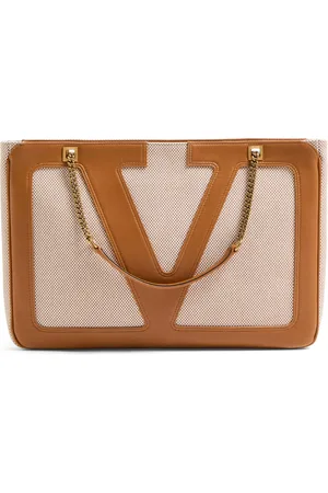 VALENTINO GARAVANI Medium Canvas and Leather Viva Superstar Tote Bag