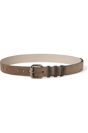 Brunello Cucinelli Suede Monili-Embellished Belt
