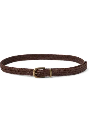 Brunello Cucinelli Stretch-Leather Braided Belt