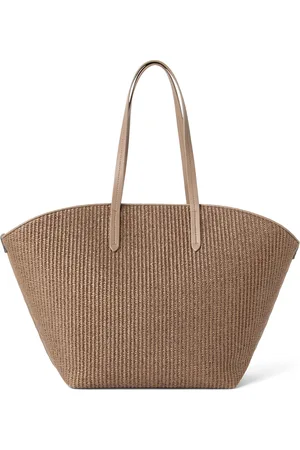 Brunello Cucinelli Raffia Panier Shopper Bag